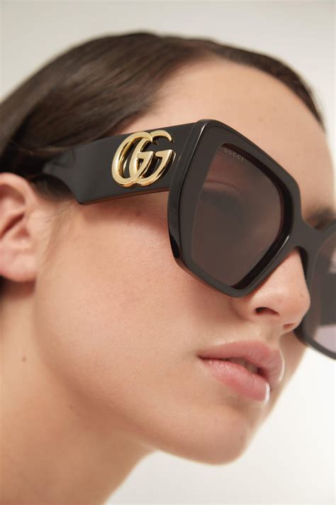 gucci black sunglasses 2020|Gucci oversized sunglasses for women.